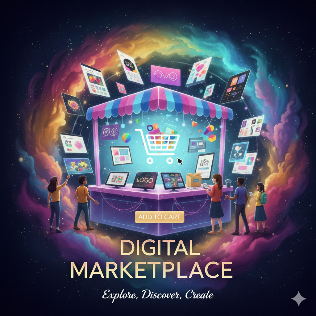 Example previews of digital design templates